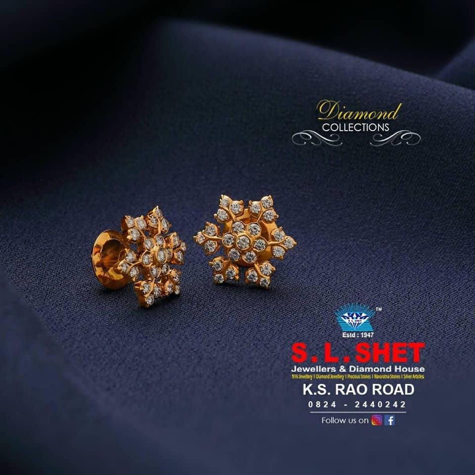 Buy Glamorous Diamond Stud Earrings Online | ORRA